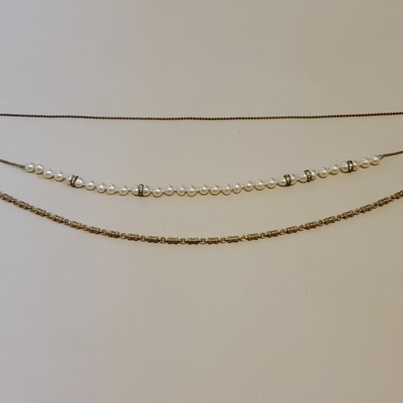 J. Crew Layered Gold and Pearl Necklace - Picture 3 of 3